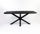 Alvero Wooden 6 Seater Dining Table with Iron Black