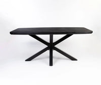 Alvero Wooden 6 Seater Dining Table with Iron Black