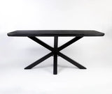 Alvero Wooden 6 Seater Dining Table with Iron Black
