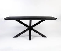 Alvero Wooden 6 Seater Dining Table with Iron Black