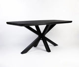 Alvero Wooden 6 Seater Dining Table with Iron Black