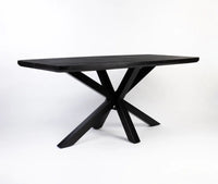 Alvero Wooden 6 Seater Dining Table with Iron Black