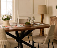 Alvero Wooden 6 Seater Dining Table with Iron Brown