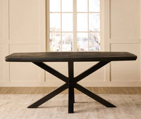Alvero Wooden 6 Seater Dining Table with Iron Black