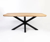 Alvero Wooden 6 Seater Dining Table with Iron Limewash