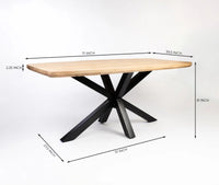 Alvero Wooden 6 Seater Dining Table with Iron Limewash