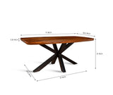 Alvero Wooden 6 Seater Dining Table with Iron Brown