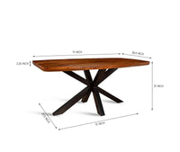 Alvero Wooden 6 Seater Dining Table with Iron Brown