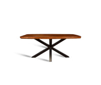 Alvero Wooden 6 Seater Dining Table with Iron Brown