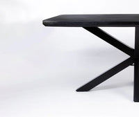Alvero Wooden 6 Seater Dining Table with Iron Black