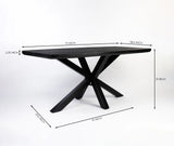 Alvero Wooden 6 Seater Dining Table with Iron Black