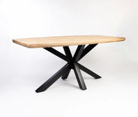 Alvero Wooden 6 Seater Dining Table with Iron Limewash