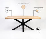 Alvero Wooden 6 Seater Dining Table with Iron Limewash