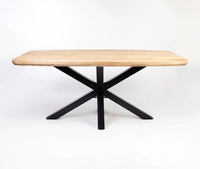 Alvero Wooden 6 Seater Dining Table with Iron Limewash