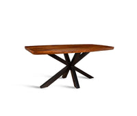 Alvero Wooden 6 Seater Dining Table with Iron Brown