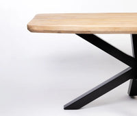 Alvero Wooden 6 Seater Dining Table with Iron Limewash