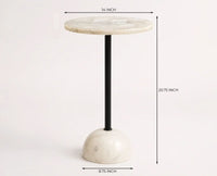 Amara Agate Marble Side Table - Ivory & Cream Marble Tones