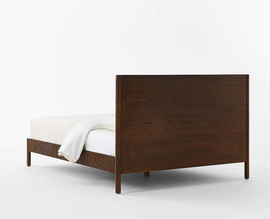 Amsterdam Solid Wood King Size Bed Furniselan- Grey-Finish