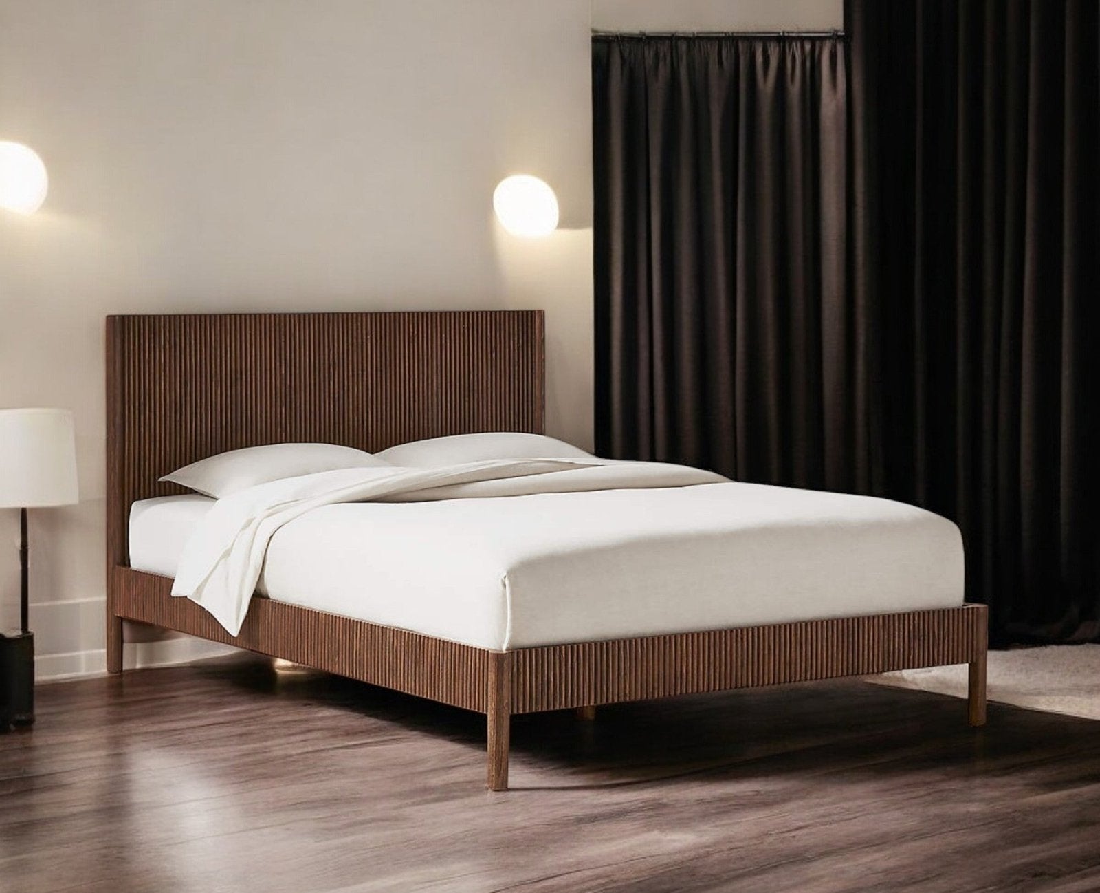 Amsterdam Solid Wood Queen Size Bed Furniselan - Grey-Finish