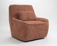 Anders Artisanal Chair – Modern Upholstered Dining Chair for Home & Café Dusty Rose brown