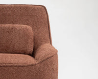 Anders Artisanal Chair – Modern Upholstered Dining Chair for Home & Café Dusty Rose brown