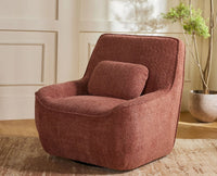 Anders Artisanal Chair – Modern Upholstered Dining Chair for Home & Café Dusty Rose brown