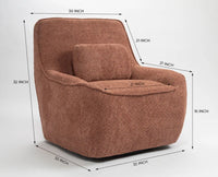 Anders Artisanal Chair – Modern Upholstered Dining Chair for Home & Café Dusty Rose brown