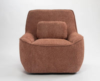Anders Artisanal Chair – Modern Upholstered Dining Chair for Home & Café Dusty Rose brown