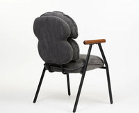 Antho Cotton Dining Chair with Wooden Armrest – Solid Wood Modern Dining Chair for Home & Restaurant Graphite