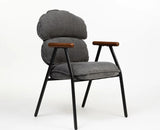 Antho Cotton Dining Chair with Wooden Armrest – Solid Wood Modern Dining Chair for Home & Restaurant Graphite