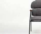 Antho Cotton Dining Chair with Wooden Armrest – Solid Wood Modern Dining Chair for Home & Restaurant Graphite