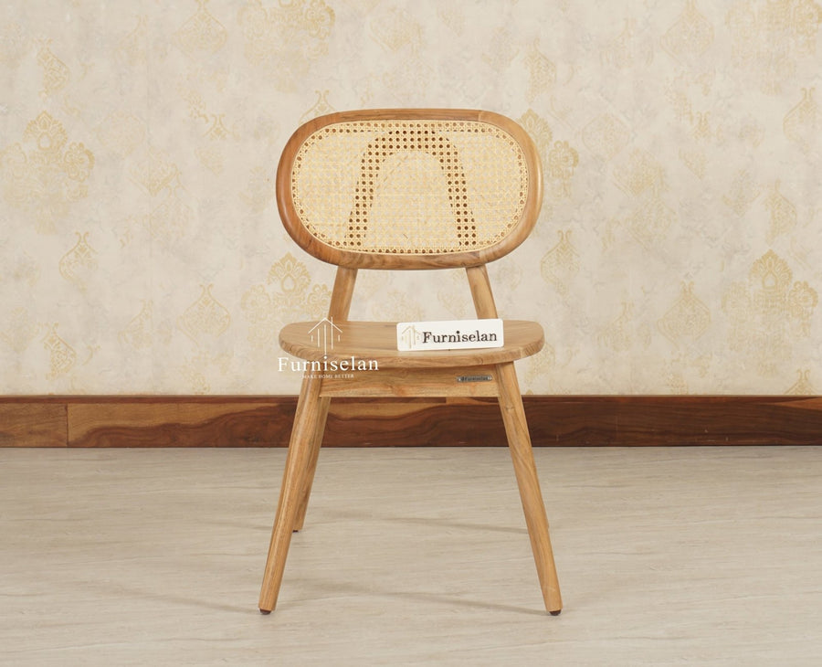 Antilia Solid Wood Dining Chair Set of two - Dining Chair - Furniselan Natural Finish