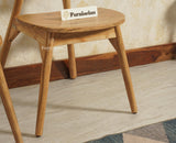 Antilia Solid Wood Dining Chair Set of two - Dining Chair - Furniselan Natural Finish