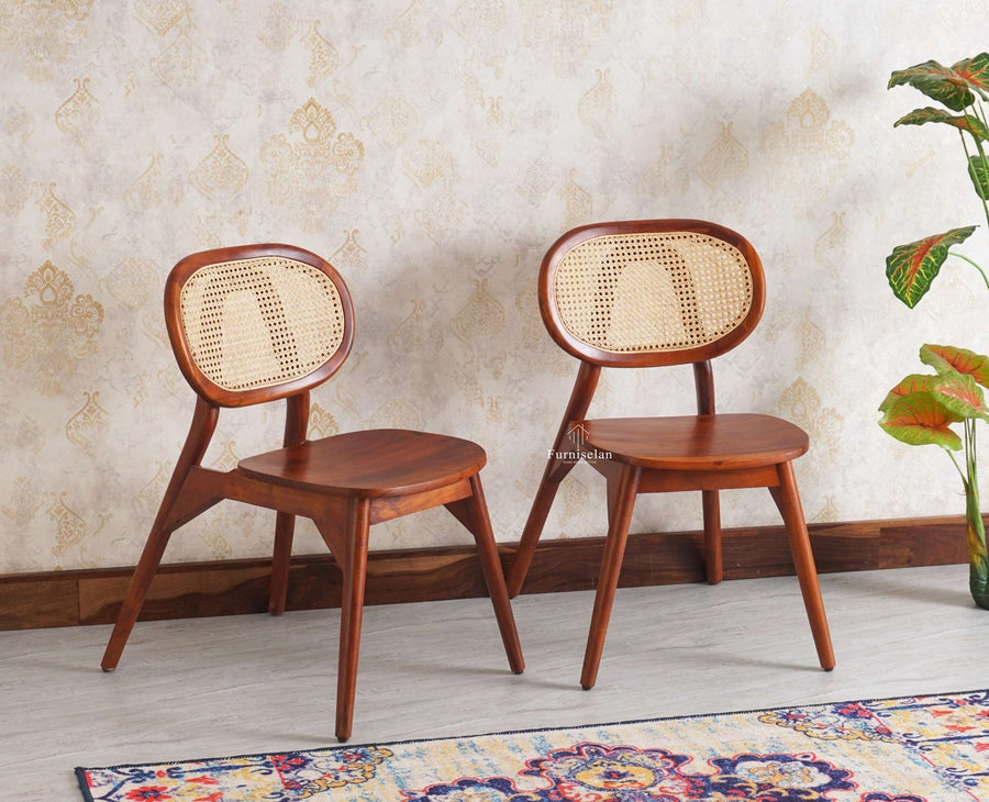 Antilia Solid Wood Dining Chair Set of two - Dining Chair - Furniselan - Maple-Finish