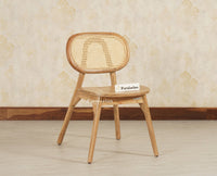 Antilia Solid Wood Dining Chair Set of two - Dining Chair - Furniselan Natural Finish