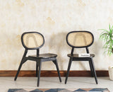 Antilia Solid Wood Dining Chair Set of two - Dining Chair - Furniselan - Black-Finish