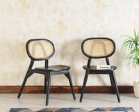 Antilia Solid Wood Dining Chair Set of two - Dining Chair - Furniselan - Black-Finish