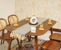 Antilia Solid Wood Four Seater Dining Set with Four Chairs - Dining Set - Furniselan - Teak-Finish