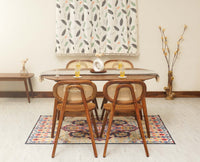 Antilia Solid Wood Four Seater Dining Set with Four Chairs - Dining Set - Furniselan - Teak-Finish