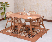 Antilia Solid Wood Four Seater Dining Set with Four Chairs - Dining Set - Furniselan