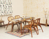 Antilia Solid Wood Four Seater Dining Set with Four Chairs
