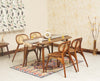 Antilia Solid Wood Four Seater Dining Set with Four Chairs - Dining Set - FurniselanFurniselan