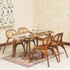 Antilia Solid Wood Four Seater Dining Set with Four Chairs - Dining Set - Furniselan - Teak-Finish