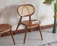 Antilia Solid Wood Four Seater Dining Set with Four Chairs - Dining Set - Furniselan - Teak-Finish
