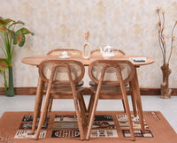 Antilia Solid Wood Four Seater Dining Set with Four Chairs - Dining Set - Furniselan