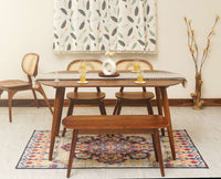 Antilia Solid Wood Four Seater Dining set with Two Chairs and Bench - Dining Set - Furniselan - Teak-Finish