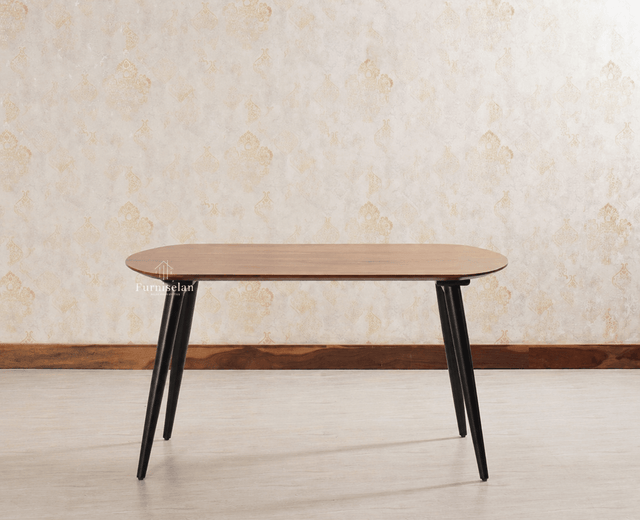 Antilia Solid Wood Four Seater Dining set with Two Chairs and Bench - Dining Set - Furniselan - Black Finish