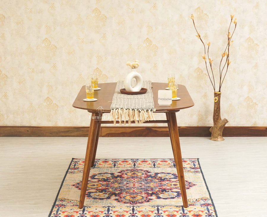 Antilia Solid Wood Four Seater Dining set with Two Chairs and Bench - Dining Set - Furniselan - Teak-Finish