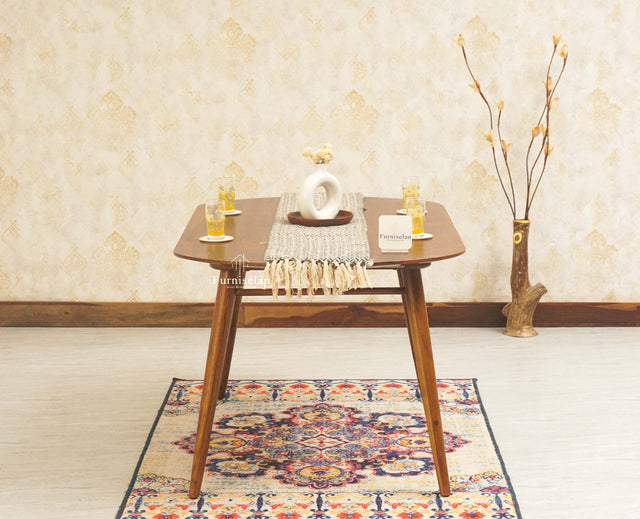 Antilia Solid Wood Four Seater Dining set with Two Chairs and Bench - Dining Set - Furniselan - Teak-Finish