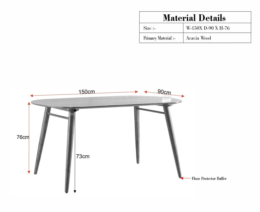 Antilia Solid Wood Four Seater Dining set with Two Chairs and Bench - Dining Set - Furniselan - Teak-Finish